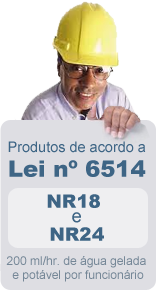 bebedouro industrial de acordo a NR18 e NR24